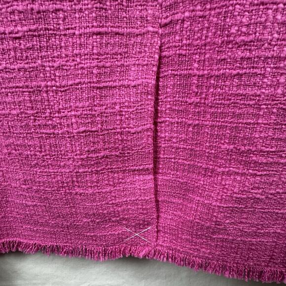 J. Crew Pink Tweed Sheath Dress, Size 12, NWOT, Fringe Collar & Hem - Picture 9 of 16